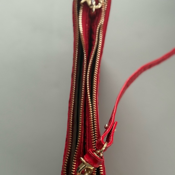 Brahmin Red Embossed Clutch